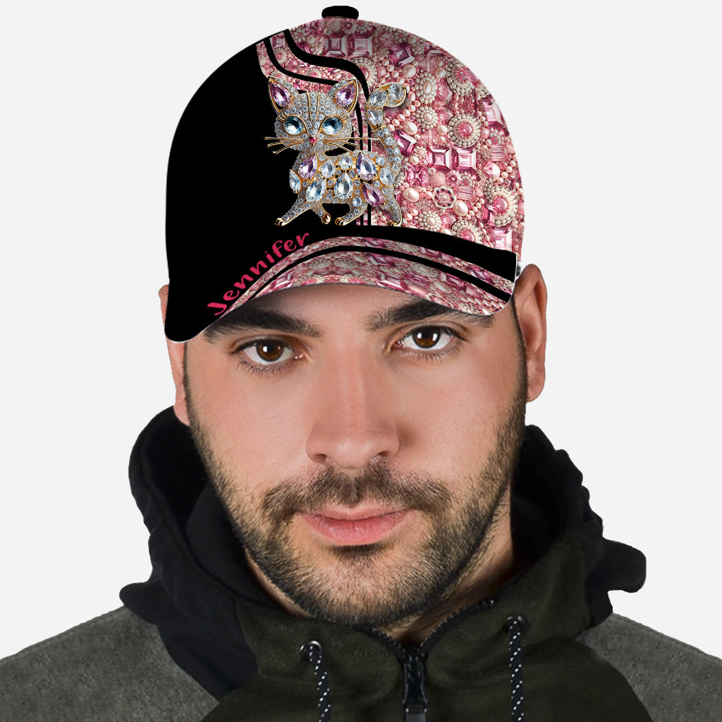 Einfach ein Mädchen, das Katzen liebt – personalisierte klassische Katzenmütze