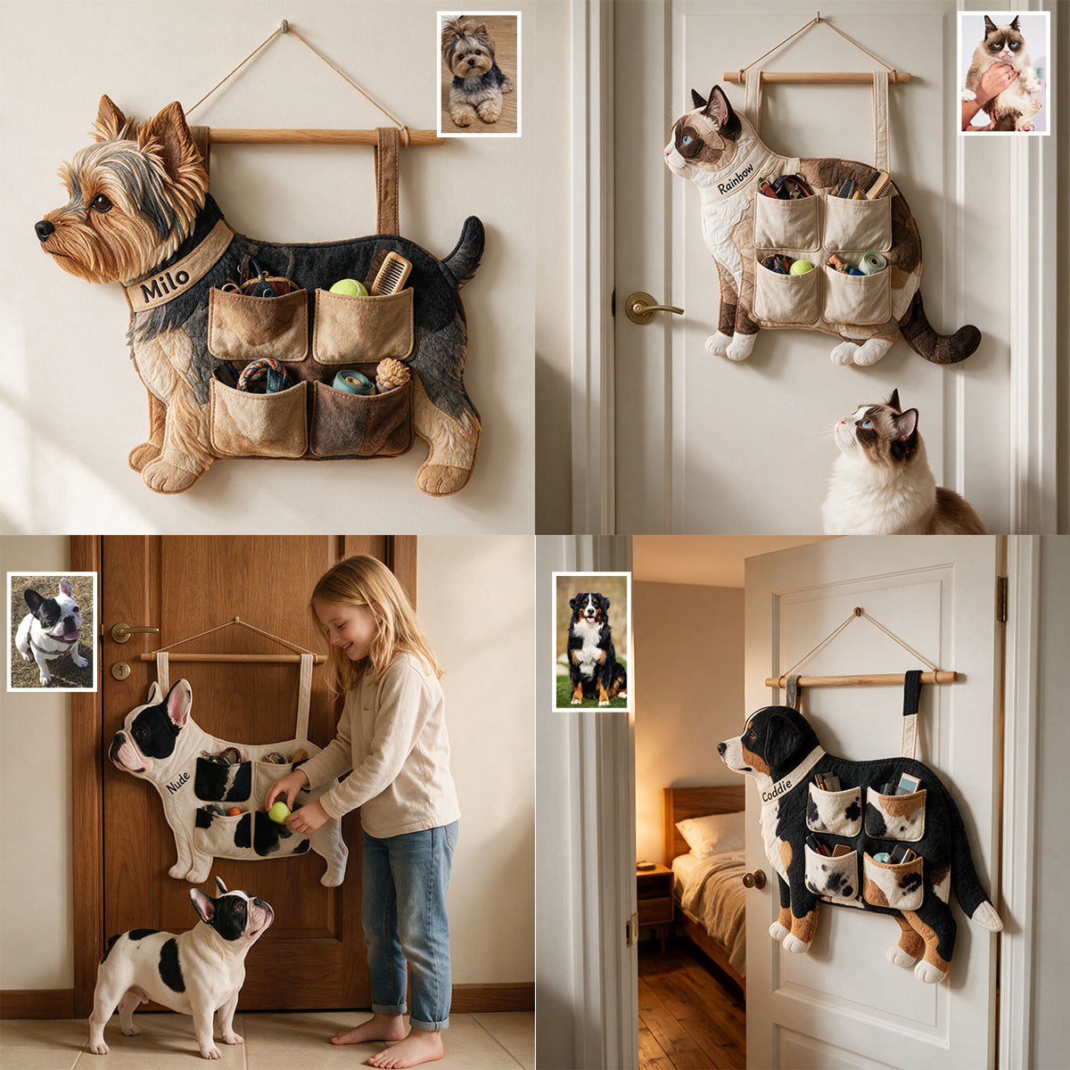 Gift For Dog Lovers - Personalized Dog Hanging Organizer
