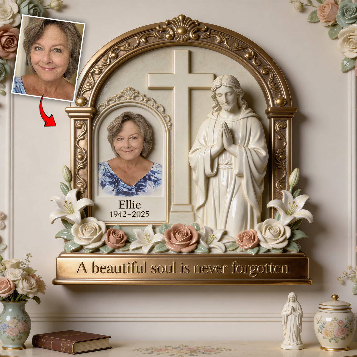 A Beautiful Soul Is Never Forgotten - Personalized Memorial Cut Metal Sign