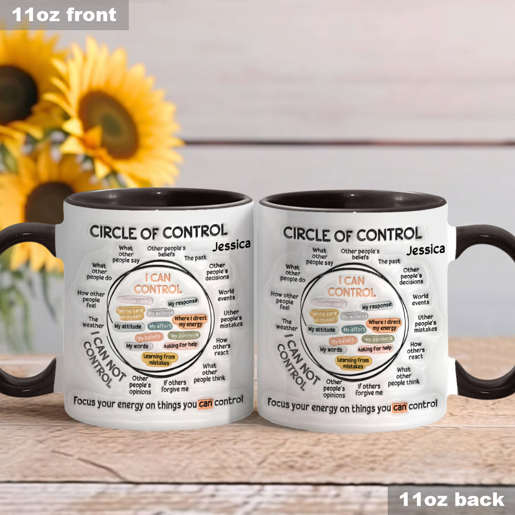 Kontrollkreis, Konzentriere deine Energie auf Dinge, die du kontrollieren kannst – Personalisierte Tasse zur Sensibilisierung für mentale Gesundheit