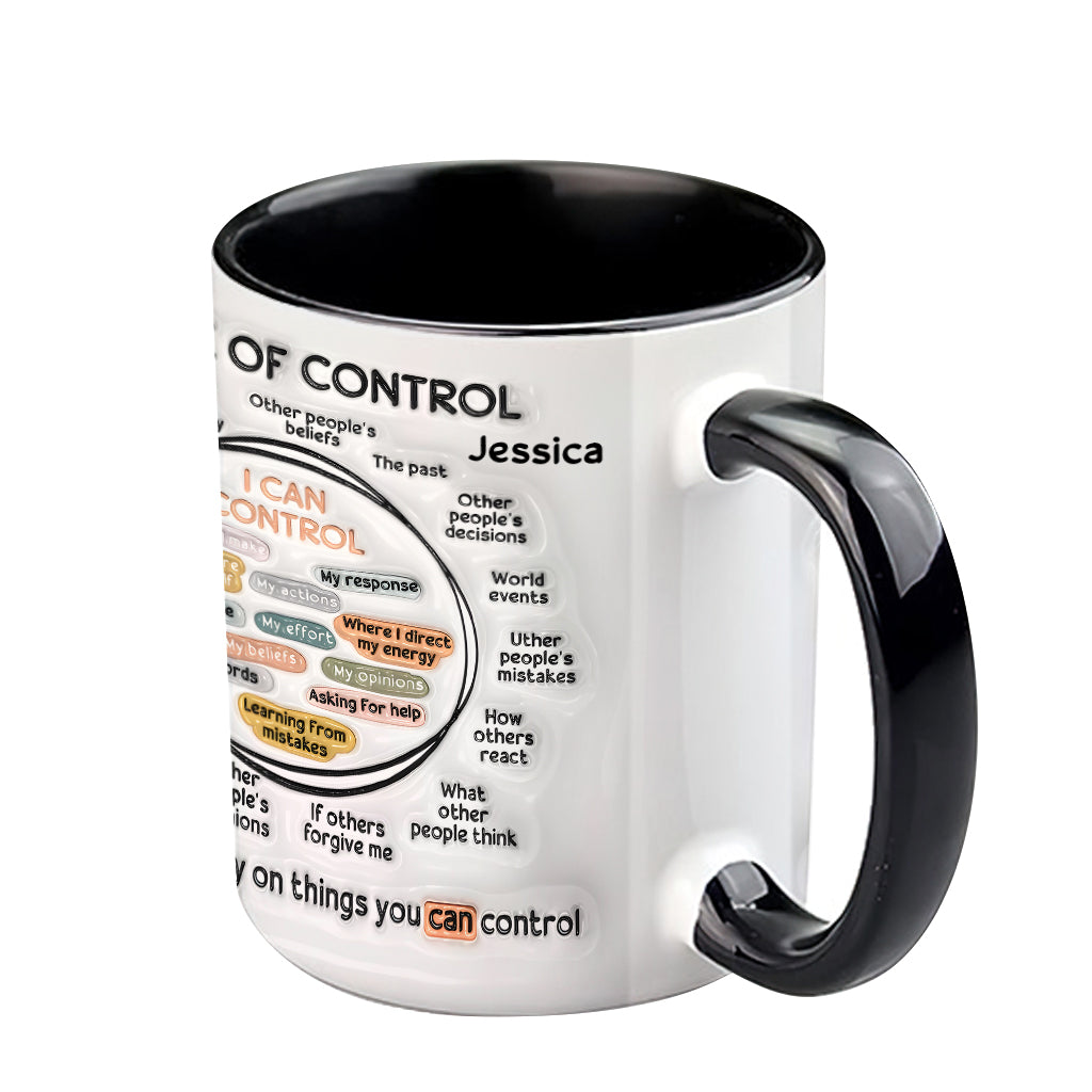 Kontrollkreis, Konzentriere deine Energie auf Dinge, die du kontrollieren kannst – Personalisierte Tasse zur Sensibilisierung für mentale Gesundheit