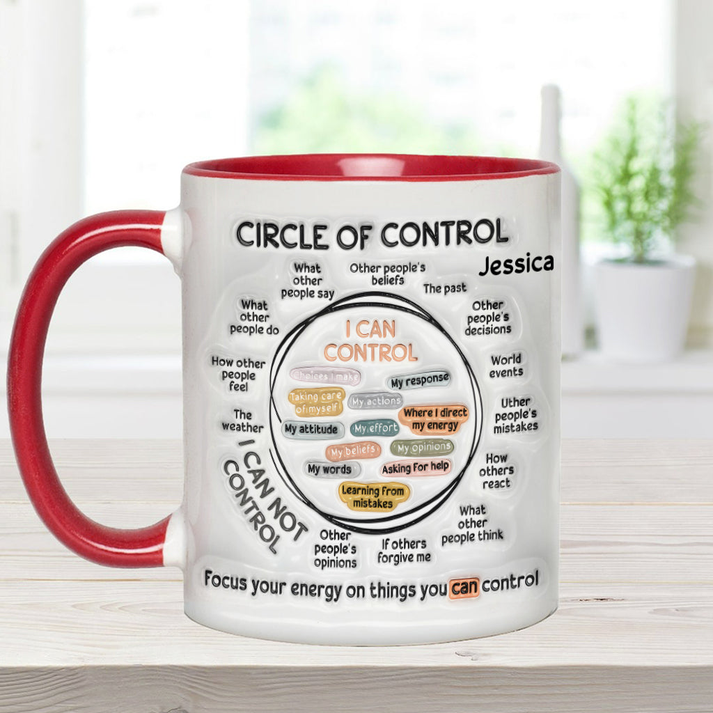Kontrollkreis, Konzentriere deine Energie auf Dinge, die du kontrollieren kannst – Personalisierte Tasse zur Sensibilisierung für mentale Gesundheit