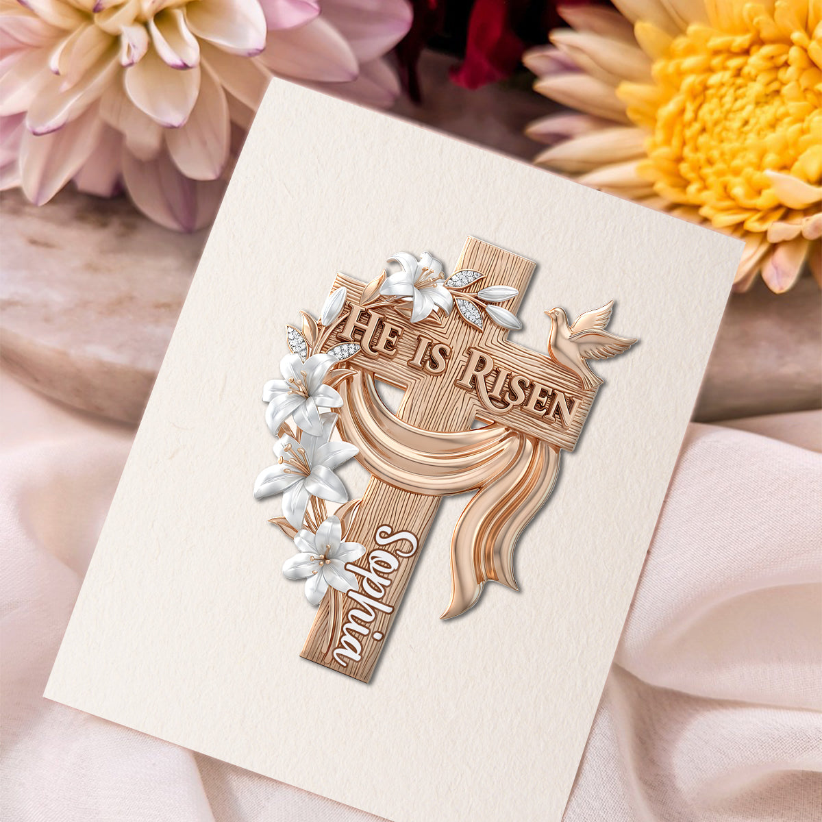 He Is Risen - Personalized Christian Pin