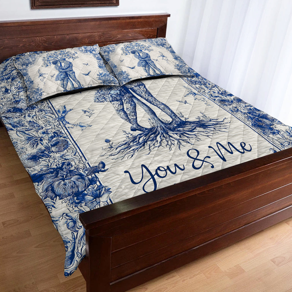 „Du und ich, wir schaffen das“ – personalisiertes Quilt-Set für Paare