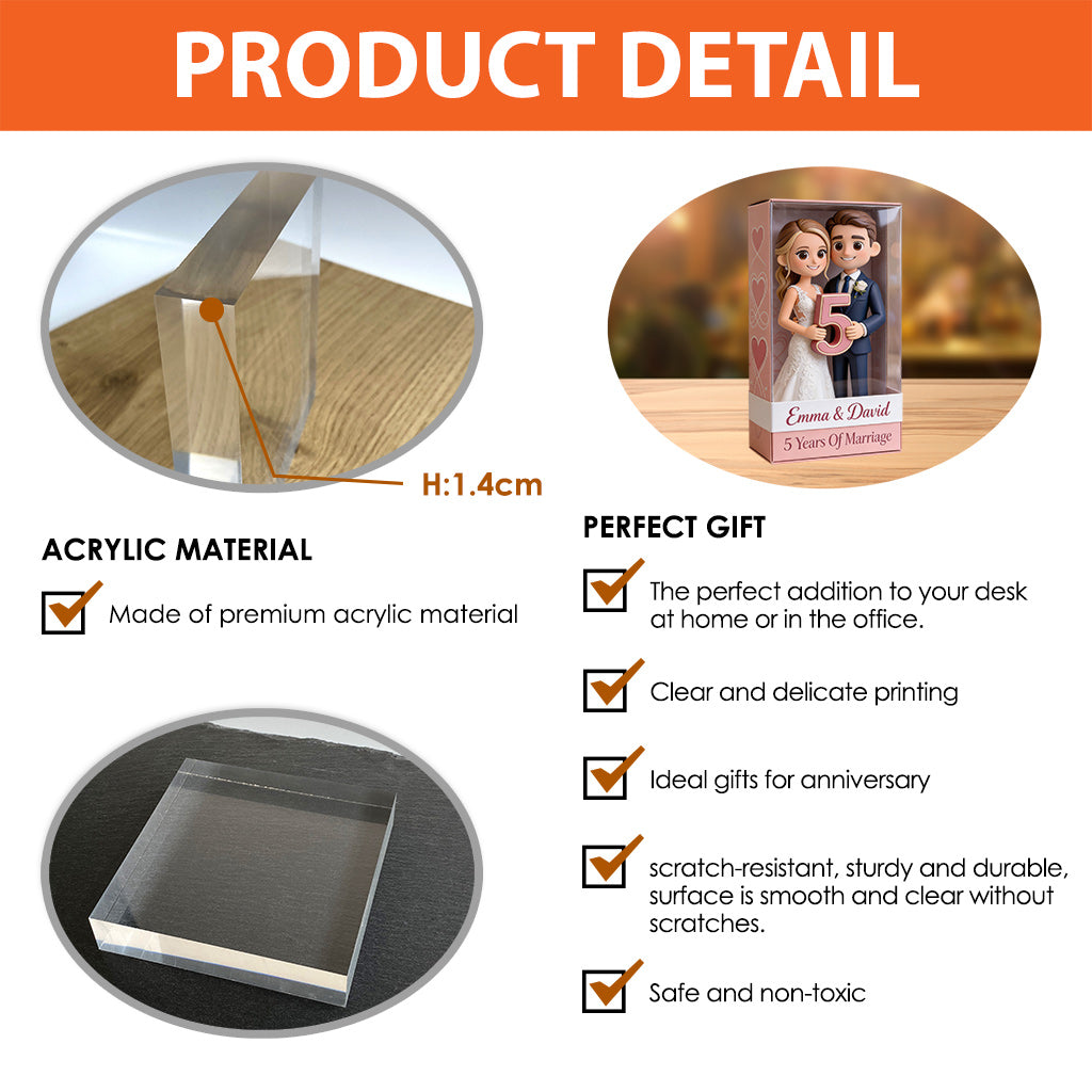 Custom Any Photo Happy Anniversary - Personalized Couple Custom Shaped Acrylic Plaque