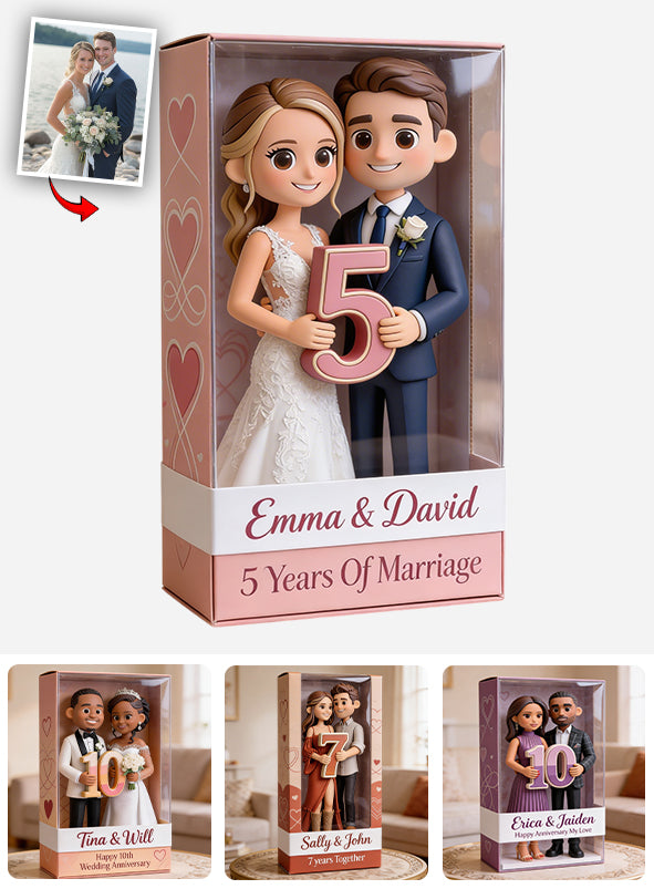 Custom Any Photo Happy Anniversary - Personalized Couple Custom Shaped Acrylic Plaque