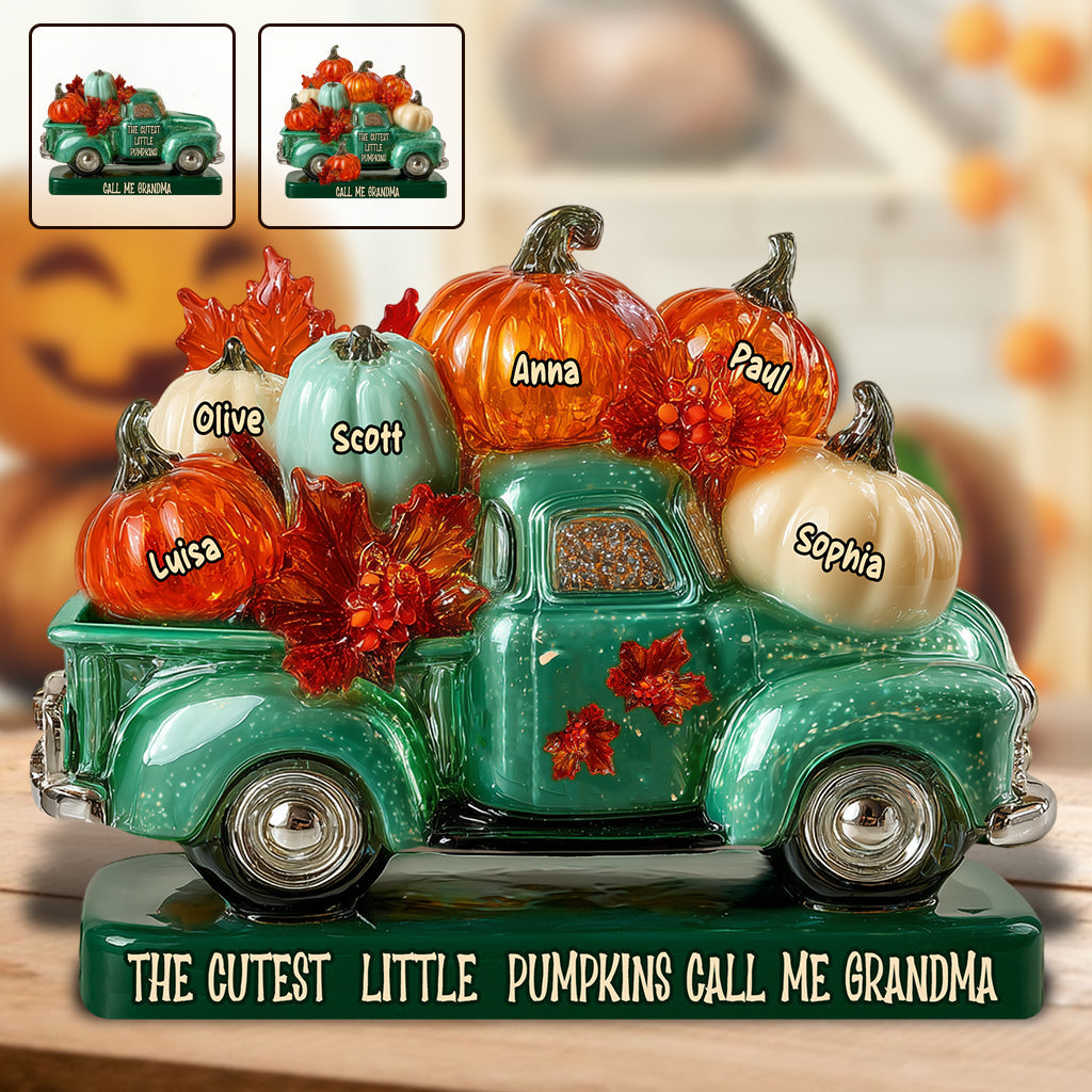 Meine kleinen Kürbisse – Personalisierte, individuell geformte Acrylplakette für Oma