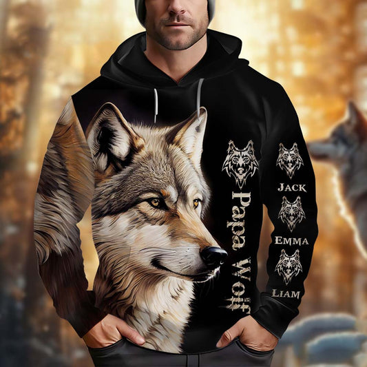 Papa Wolf – Personalisiertes Vater-T-Shirt