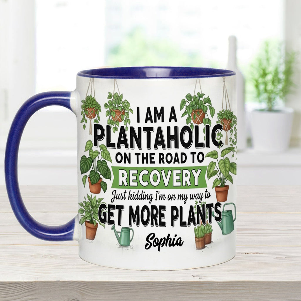 Plantaholic On The Road To Recovery - Personalized Gardening Accent Mug