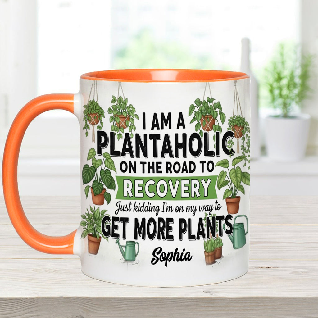 Plantaholic On The Road To Recovery - Personalized Gardening Accent Mug