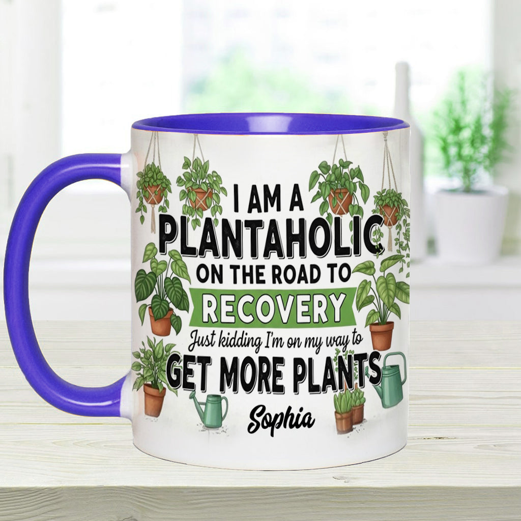 Plantaholic On The Road To Recovery - Personalized Gardening Accent Mug