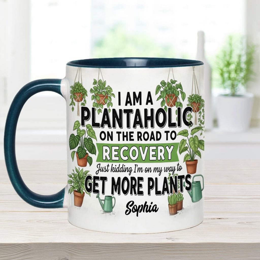 Plantaholic On The Road To Recovery - Personalized Gardening Accent Mug