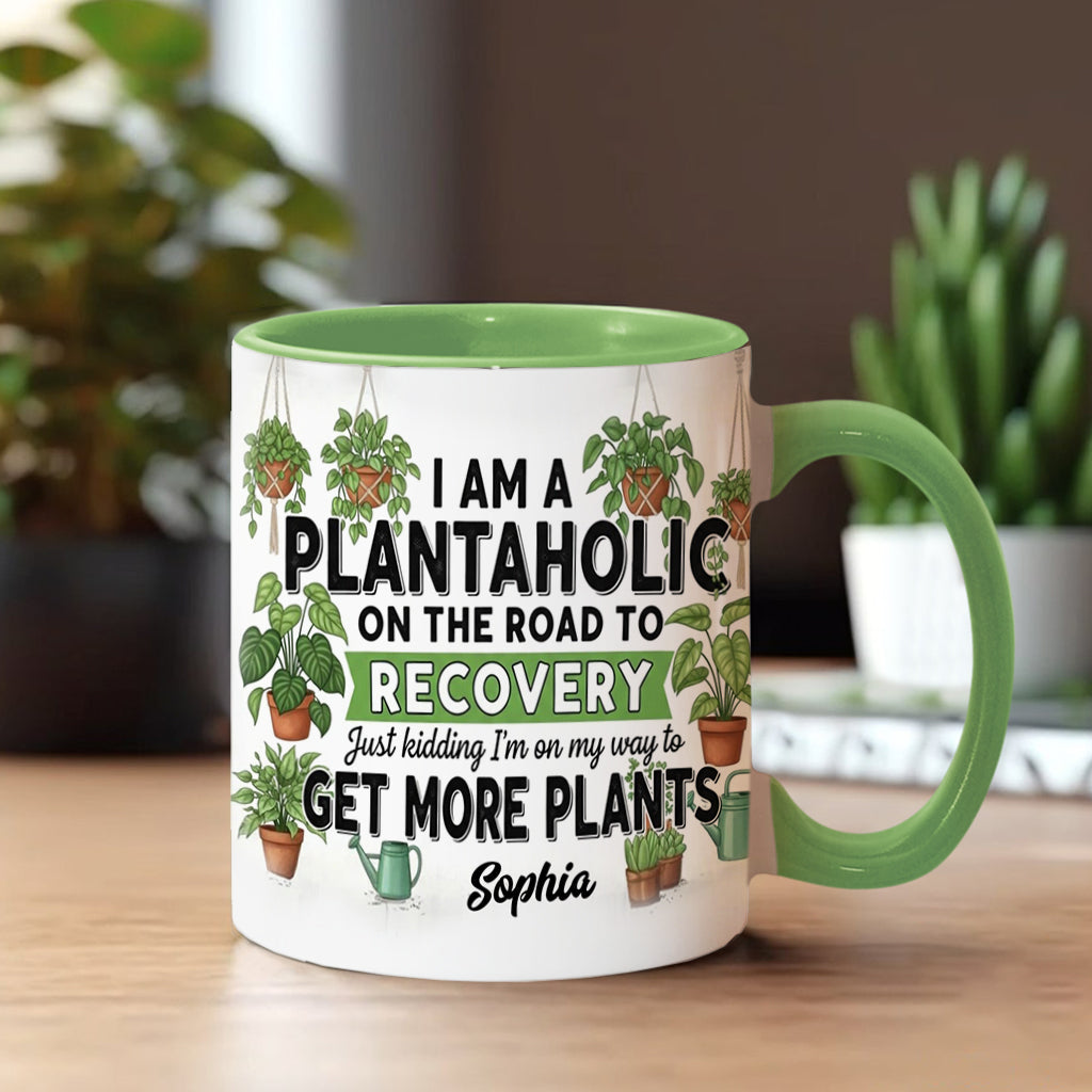 Plantaholic On The Road To Recovery - Personalized Gardening Accent Mug