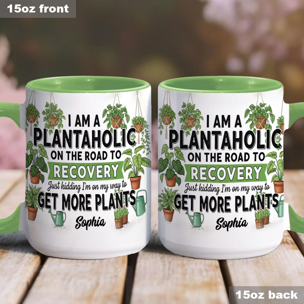 Plantaholic On The Road To Recovery - Personalized Gardening Accent Mug