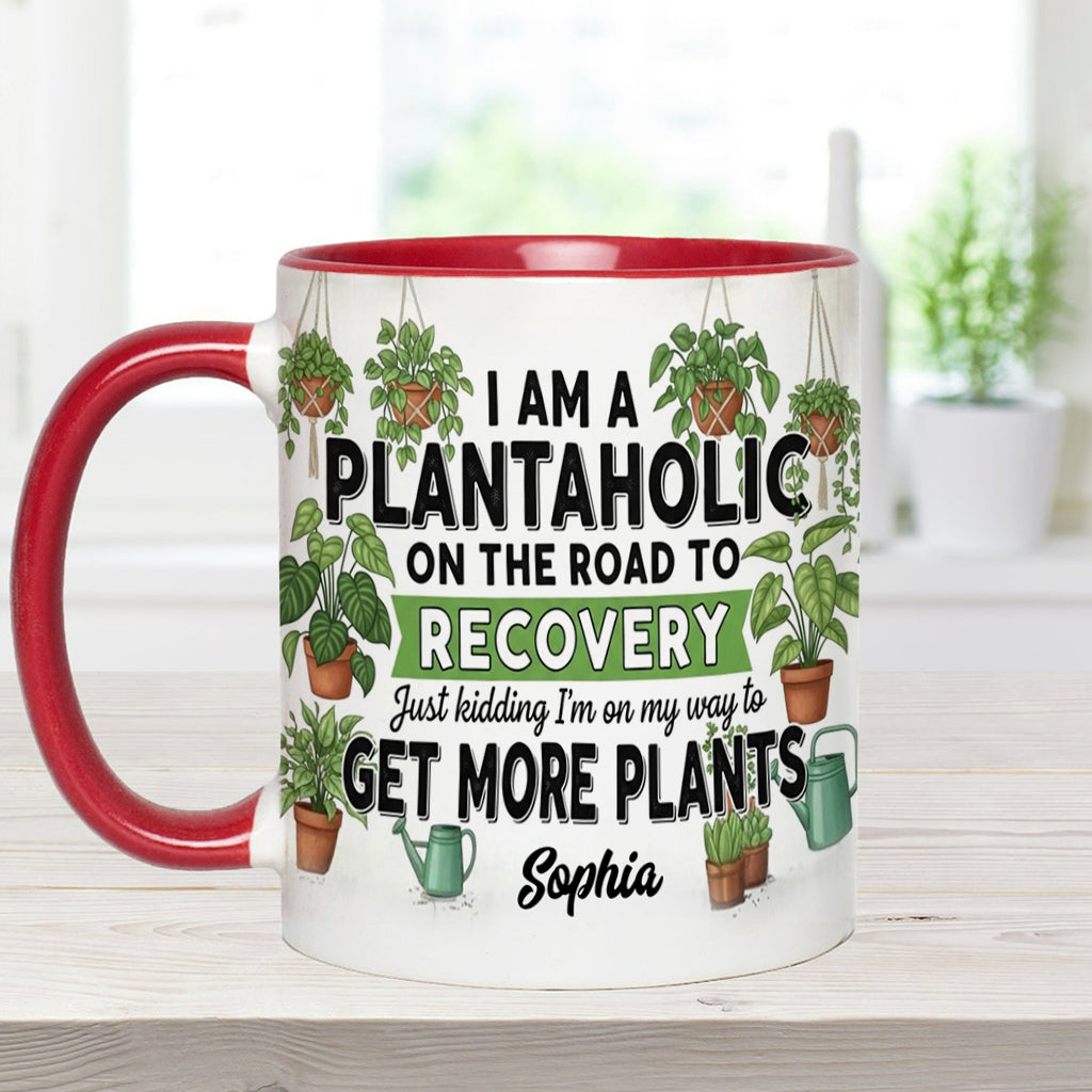 Plantaholic On The Road To Recovery - Personalized Gardening Accent Mug