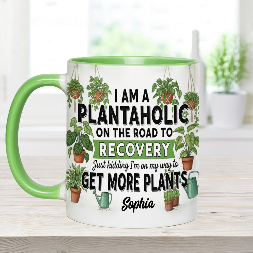 Plantaholic On The Road To Recovery - Personalized Gardening Accent Mug