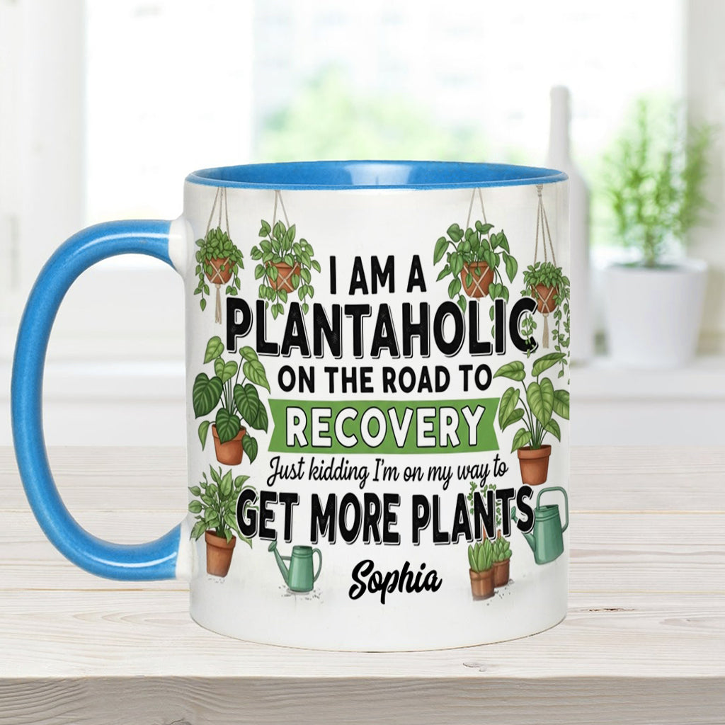 Plantaholic On The Road To Recovery - Personalized Gardening Accent Mug