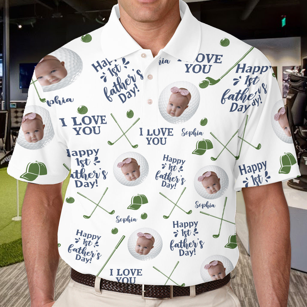 Golfbälle zum ersten Vatertag - Personalisiertes Poloshirt für Väter