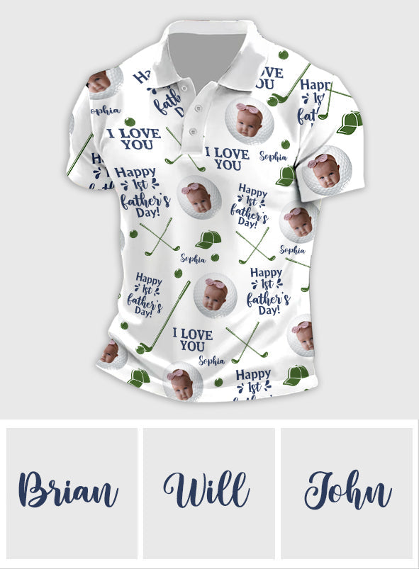 Golfbälle zum ersten Vatertag - Personalisiertes Poloshirt für Väter