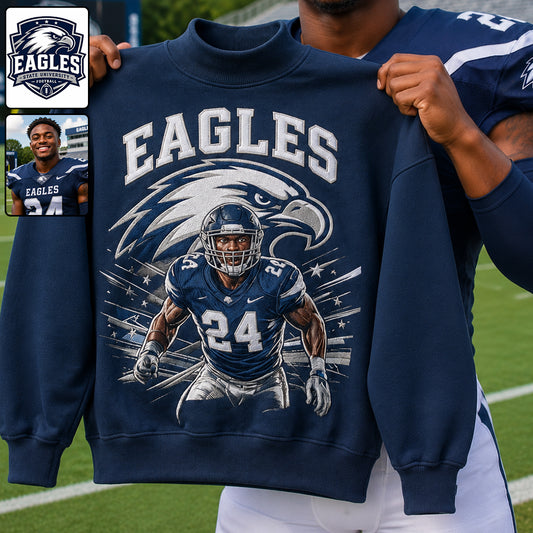 Any Photo, Any Team - Personalized Football Mock Neck Sweatshirt