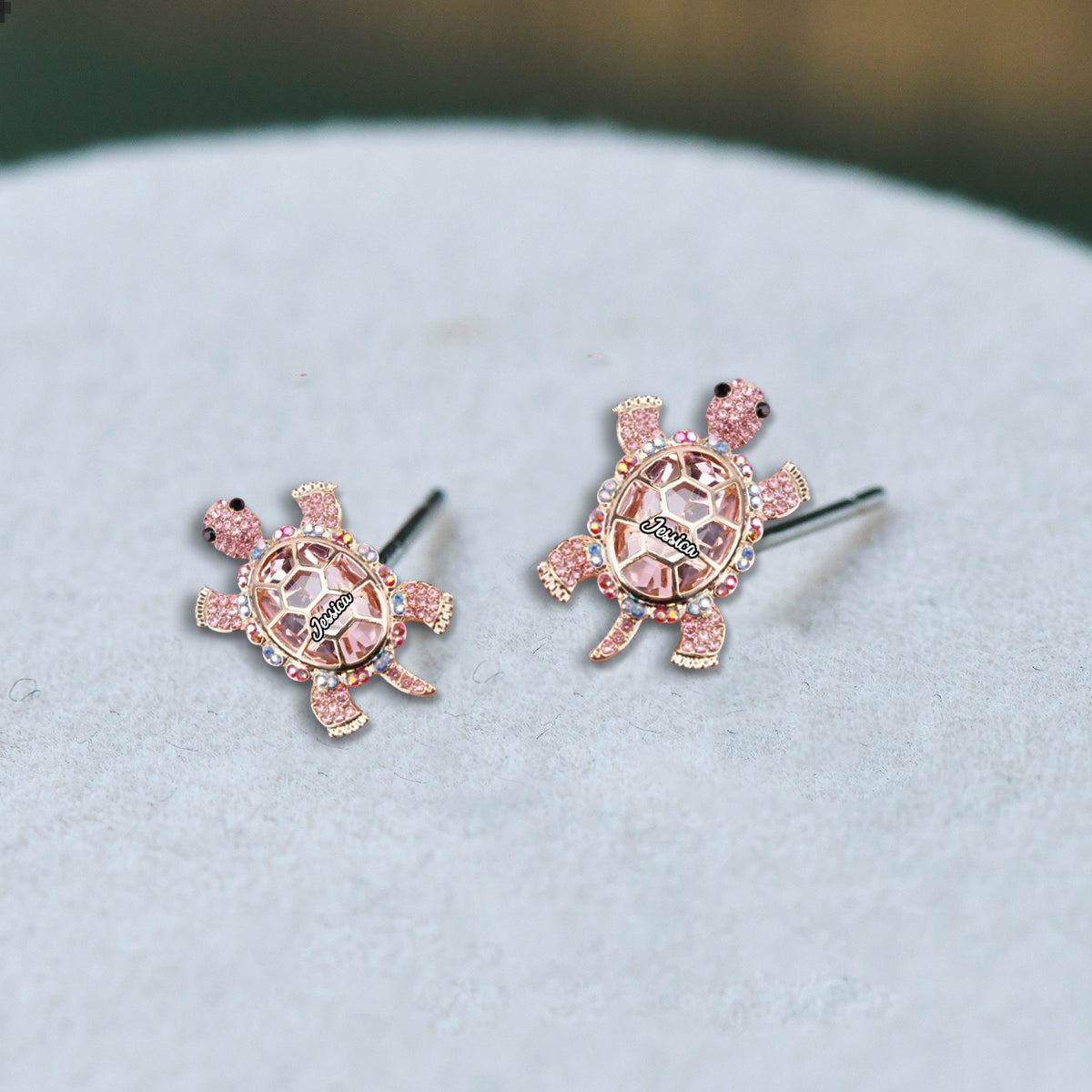 Cute Turtle - Personalized Turtle Stud Earrings