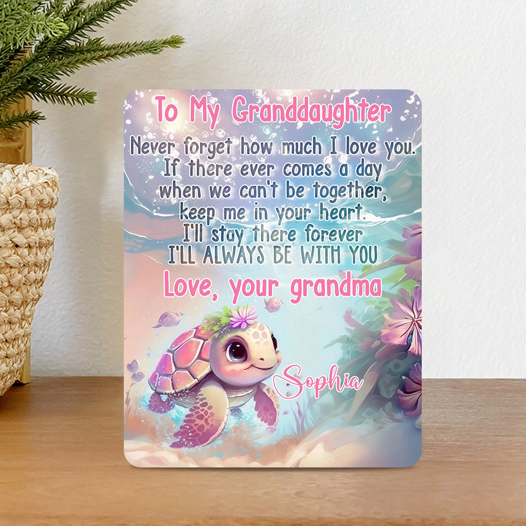 To My Granddaughter Turtle Sea Vibe - Personalized Kid Custom Shaped Acrylic Plaque