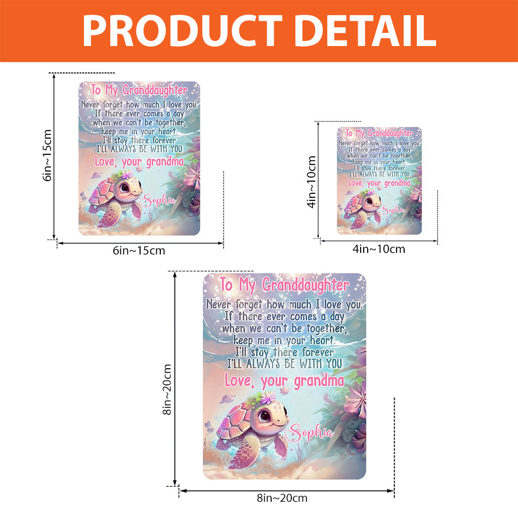 To My Granddaughter Turtle Sea Vibe - Personalized Kid Custom Shaped Acrylic Plaque