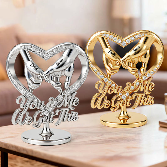 Silberhochzeit, Goldhochzeit, Wir schaffen das – Personalisierte Acrylplakette in individueller Form für Paare