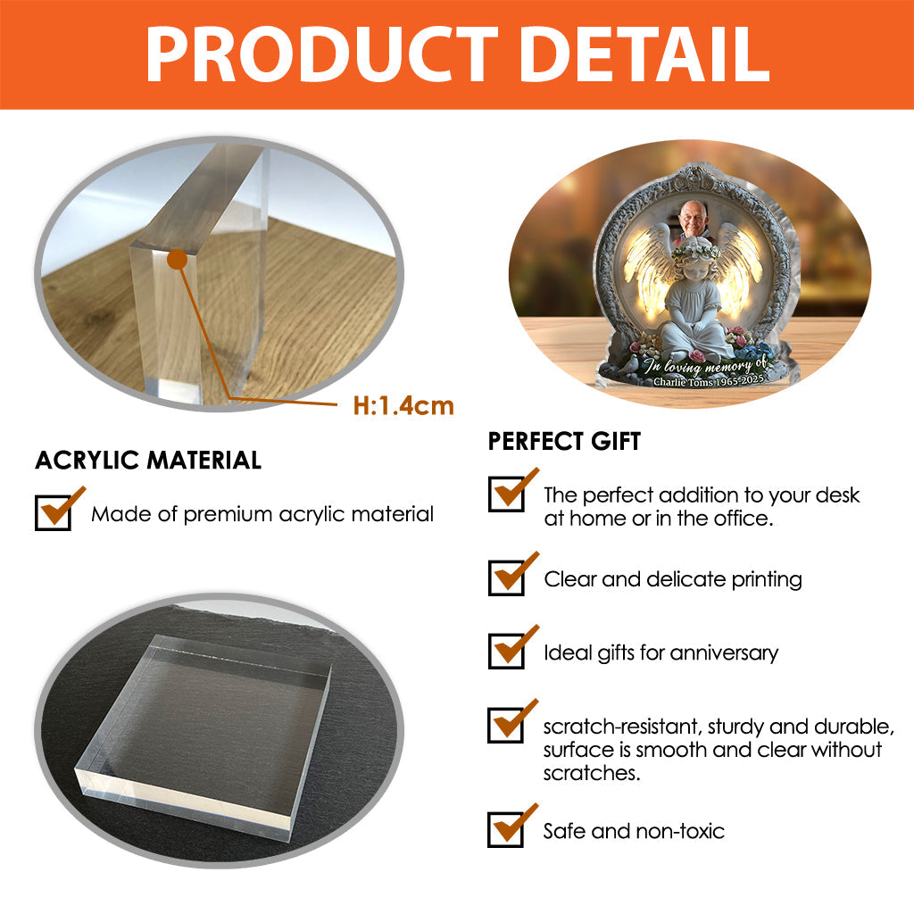 Forever in Our Hearts - Personalized Memorial Custom Shaped Acrylic Plaque