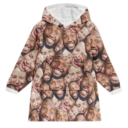 Custom Photo Blanket Hoodie - gift for dog lover, cat lover, anyone - Personalized Blanket Hoodie