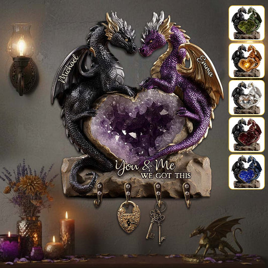 Du und ich, wir schaffen das – Personalisierter Drachen-Hängeständer in individueller Form