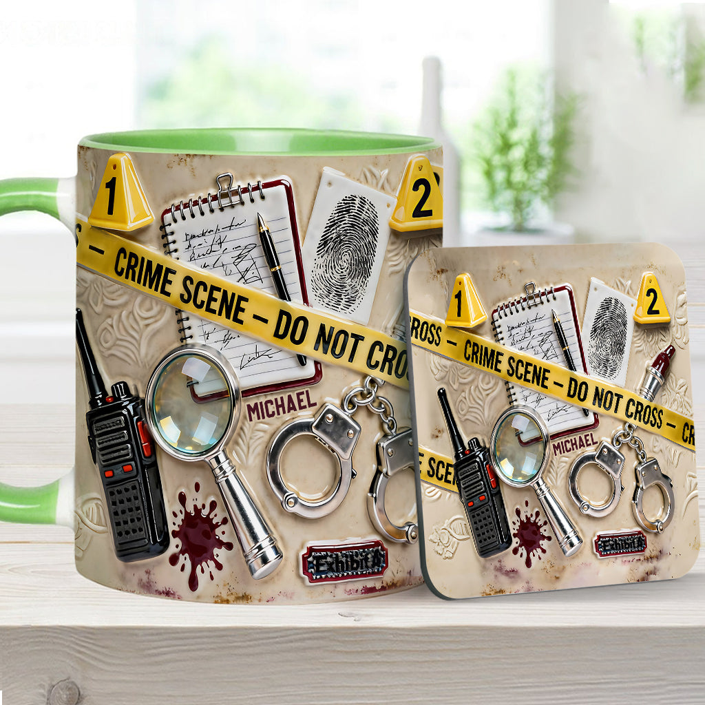 Tasse für True-Crime-Fans – Personalisierte Tasse und Untersetzer mit True-Crime-Motiv