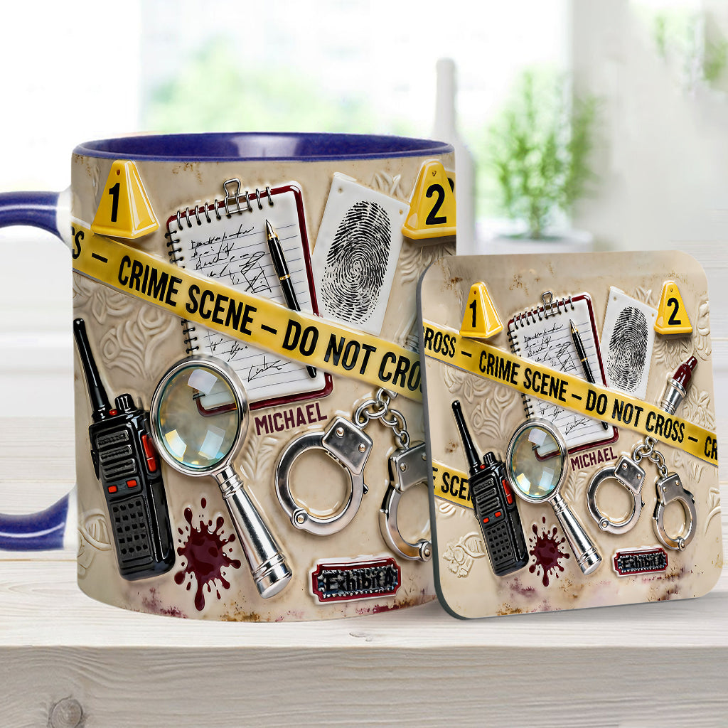 Tasse für True-Crime-Fans – Personalisierte Tasse und Untersetzer mit True-Crime-Motiv