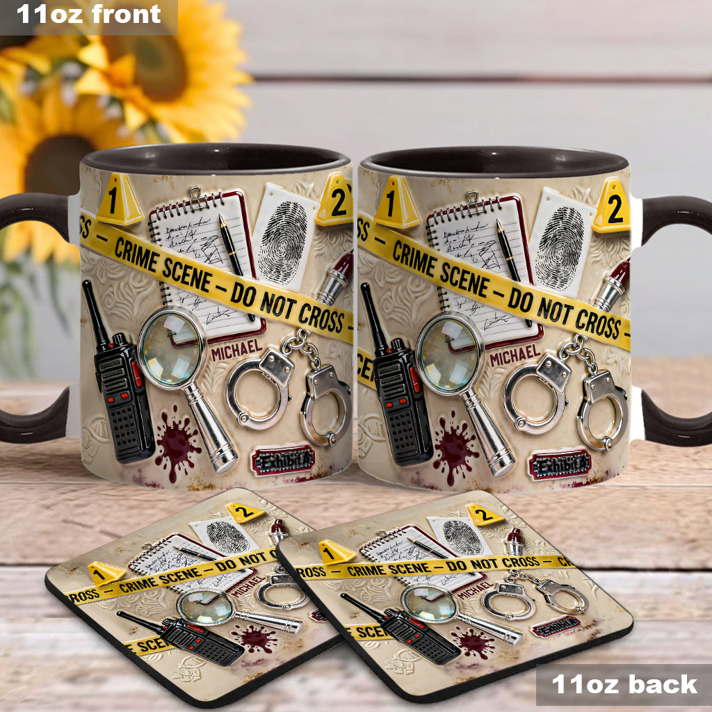 Tasse für True-Crime-Fans – Personalisierte Tasse und Untersetzer mit True-Crime-Motiv