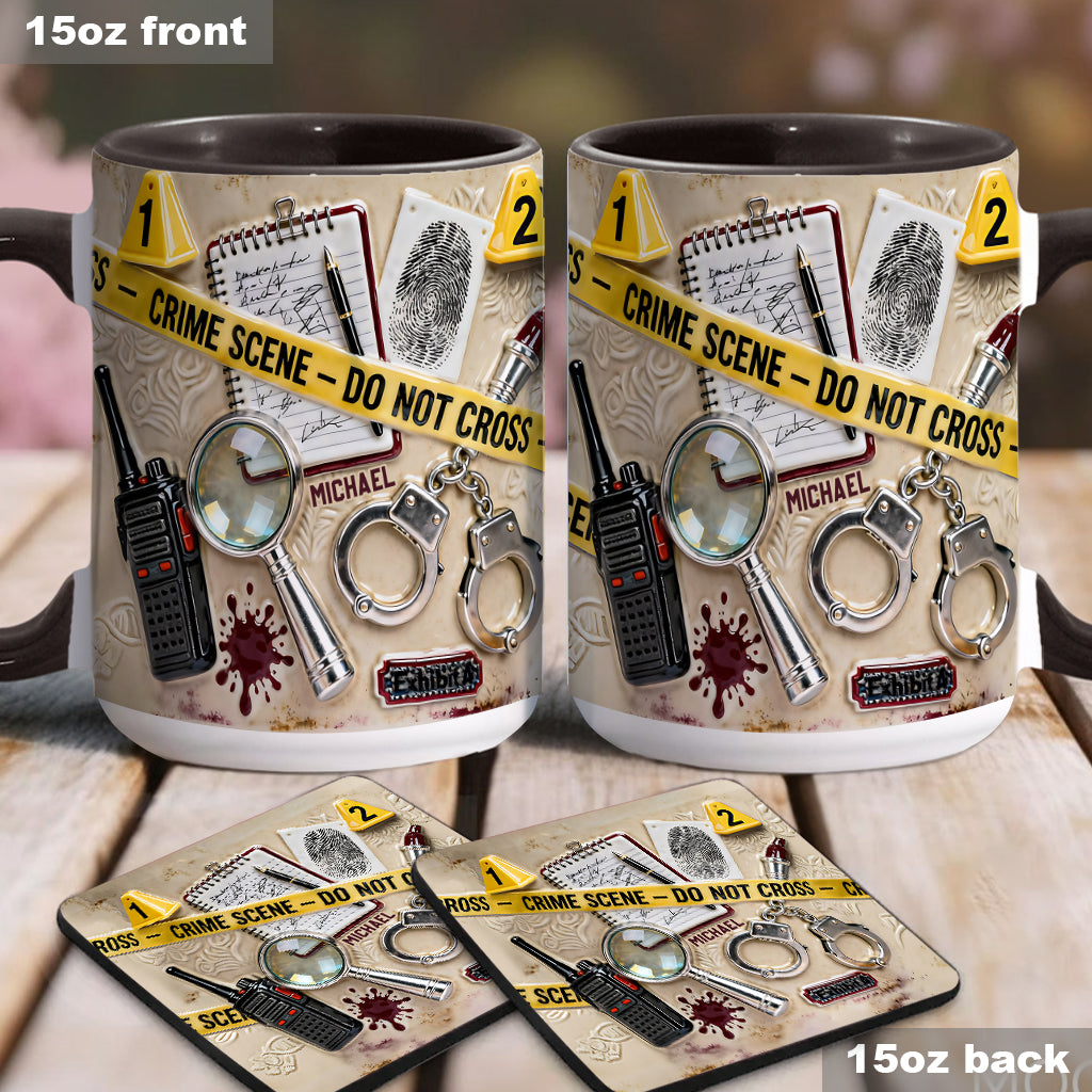 Tasse für True-Crime-Fans – Personalisierte Tasse und Untersetzer mit True-Crime-Motiv