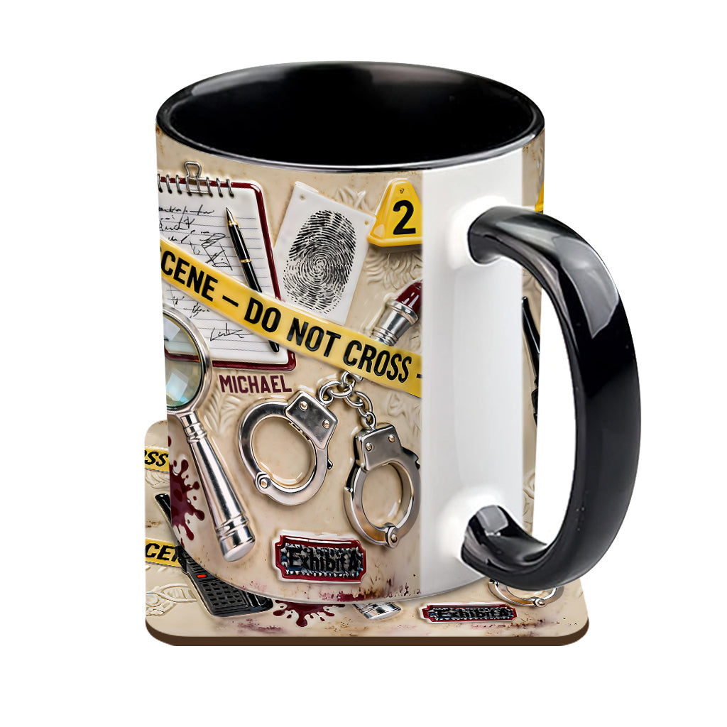 Tasse für True-Crime-Fans – Personalisierte Tasse und Untersetzer mit True-Crime-Motiv