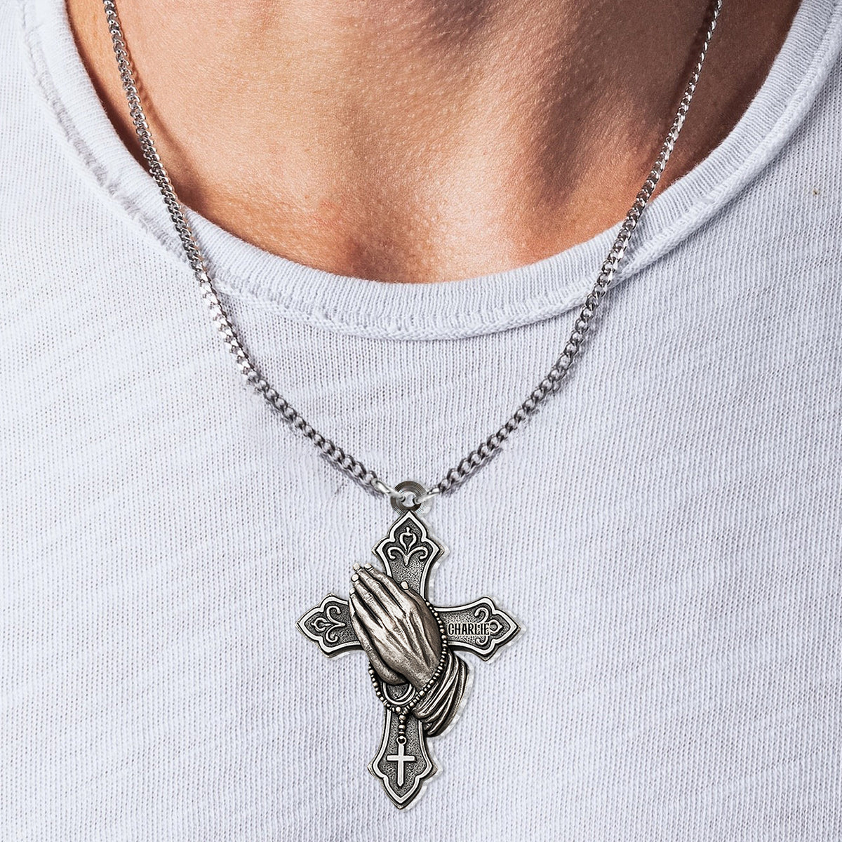 Christliches Gebet – Personalisierte christliche Anhängerkette in individueller Form