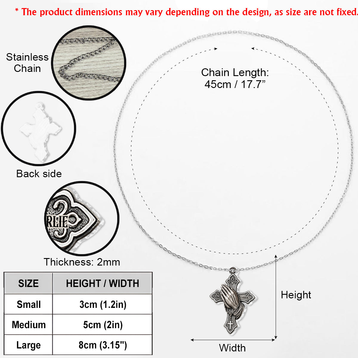 Christliches Gebet – Personalisierte christliche Anhängerkette in individueller Form