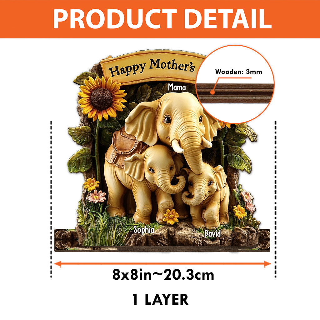 Alles Gute zum Muttertag – Personalisierte, einlagige, große, freistehende Muttertags-Deko