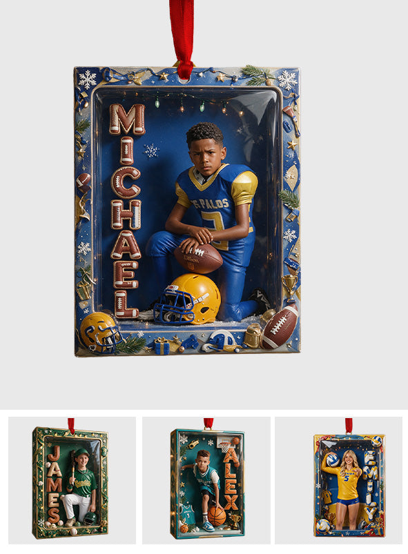 Personalisierter Fußball Ornament für jeden Sport - Individuelles Ornament