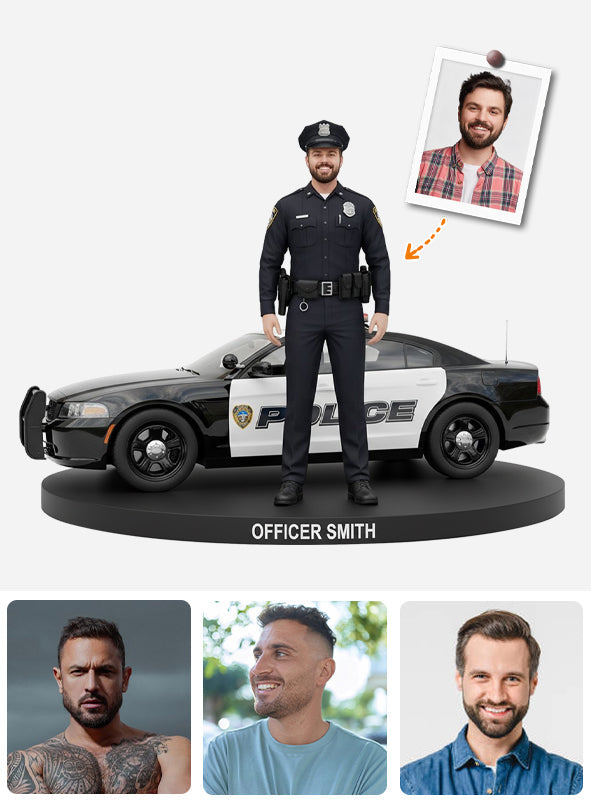 Dienen und Schützen – Personalisierte Acrylplakette in individueller Form für Polizeibeamte