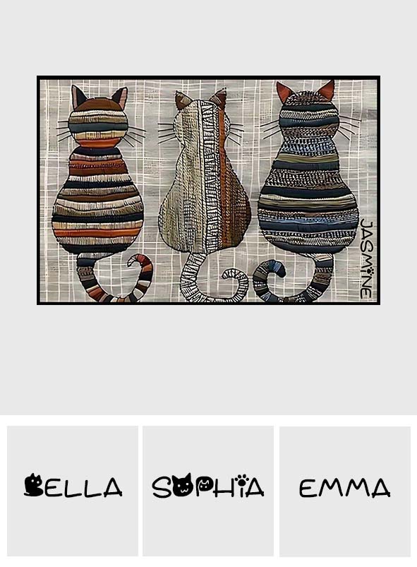 Cute Cats - Personalized Cat Doormat