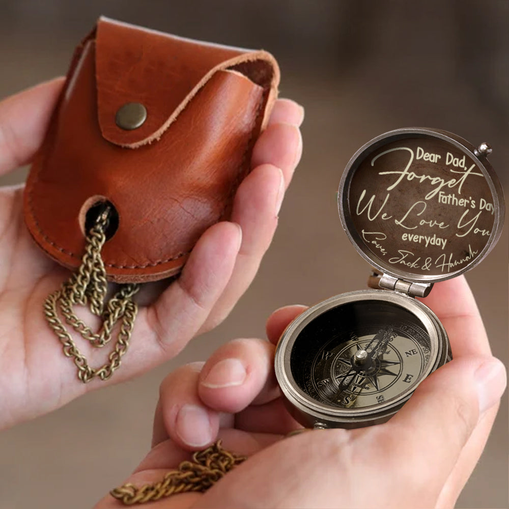 Vergiss den Vatertag, wir lieben dich jeden Tag – personalisierter Vaterkompass