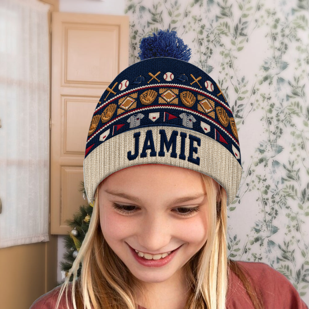 Hit The Dang Ball - Personalized Baseball Beanie Hat