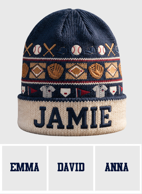 Hit The Dang Ball - Personalized Baseball Beanie Hat