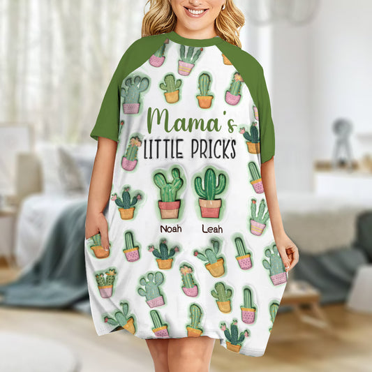 Mamas kleine Stacheln – Personalisiertes Schlafshirt-Kleid für Mütter