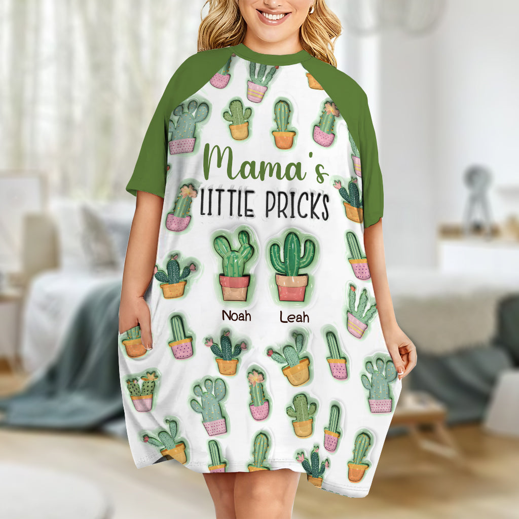 Mamas kleine Stacheln – Personalisiertes Schlafshirt-Kleid für Mütter