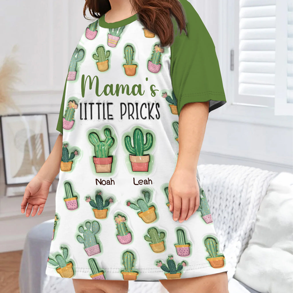 Mamas kleine Stacheln – Personalisiertes Schlafshirt-Kleid für Mütter