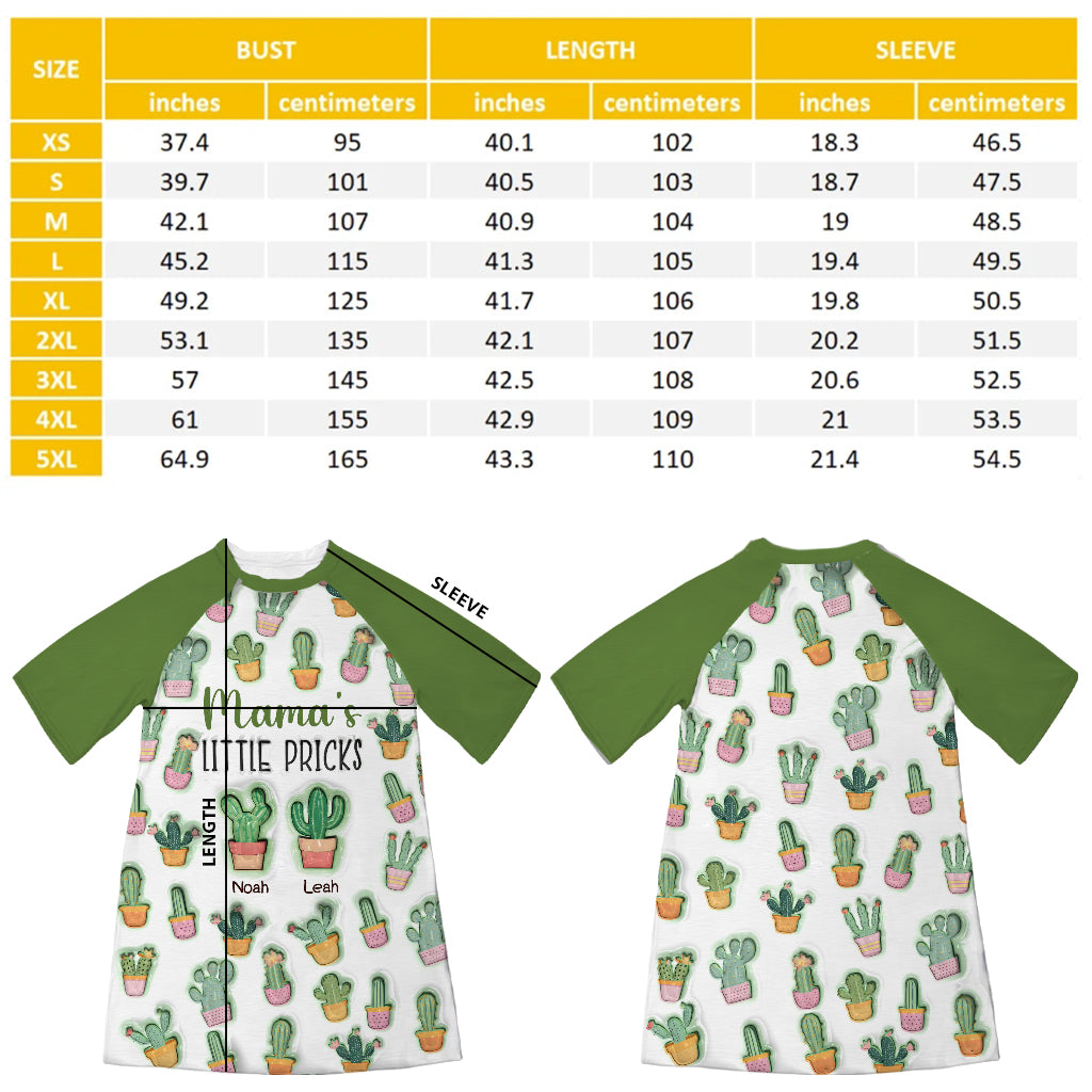 Mamas kleine Stacheln – Personalisiertes Schlafshirt-Kleid für Mütter