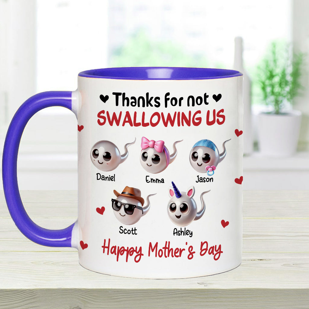 Mama, danke, dass du mich nicht verschluckt hast – Personalisierte Tasse mit Mutter-Akzent